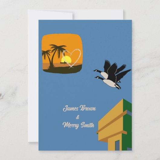 Vogels in liefde na het harthuwelijk kaart (Voorkant)