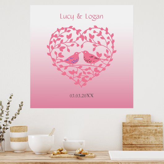 Vogels in liefde poster (Keuken)