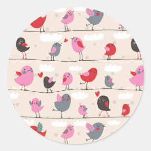 Vogels in liefde ronde sticker