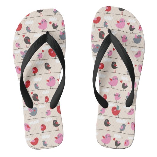 Vogels in liefde teenslippers (Voetbed)