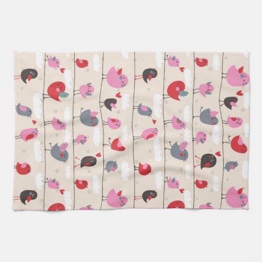 Vogels in liefde theedoek (Horizontaal)