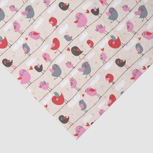 Vogels in liefde tissuepapier (Detail)