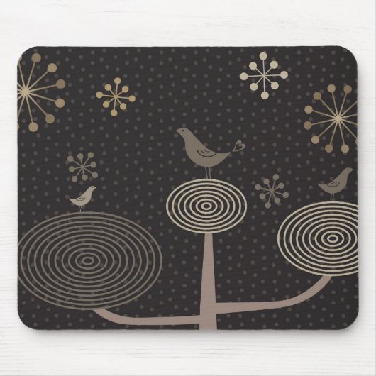 Vogels in liefdesdesign3 Black Mousepad Muismat (Voorkant)