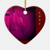 Vogels in Love Kerstmis Heart Ornament (Voorkant)