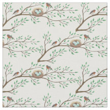 Vogels in Nest Spring Woodland Cute Baby Nursery