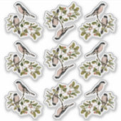   vogels in rode bessen sticker (Voorkant)