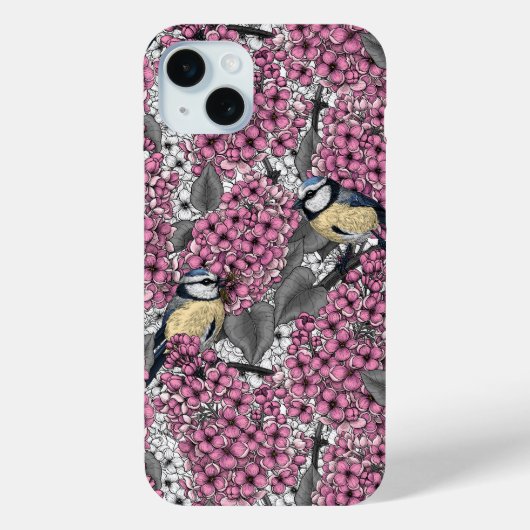 Vogels in roze lila tuin Case-Mate iPhone case (Achterkant)