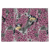 Vogels in roze lila tuin groot cadeauzakje (Voorkant)