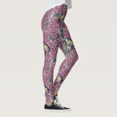Vogels in roze lila tuin leggings (Rechts)