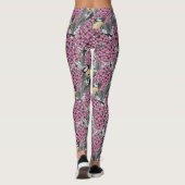 Vogels in roze lila tuin leggings (Achterkant)