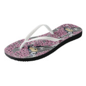 Vogels in roze lila tuin teenslippers (Schuin)