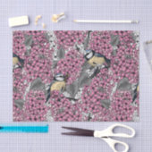 Vogels in roze lila tuin tissuepapier (Craft)