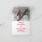 Vogels in Sneeuw Kerstkaart Kaart (Binnen)