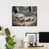 Vogels in sneeuw poster (Thuiskantoor)