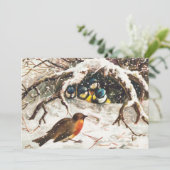  vogels in sneeuwkerst feestdagenkaart (Staand voorkant)
