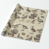 Vogels in  stijl cadeaupapier (Uitgerold)