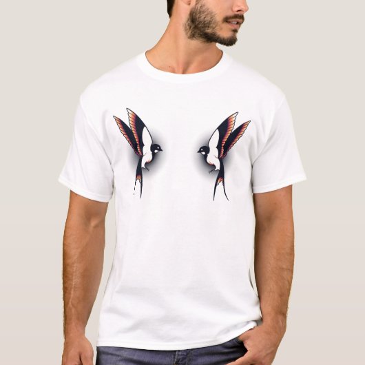 Vogels in traditionele stijl t-shirt (Voorkant)