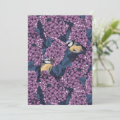 Vogels in violette lila tuin (Staand voorkant)