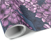 Vogels in violette lila tuin cadeaupapier (Rol Hoek)