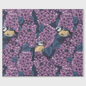 Vogels in violette lila tuin cadeaupapier (Vlak)