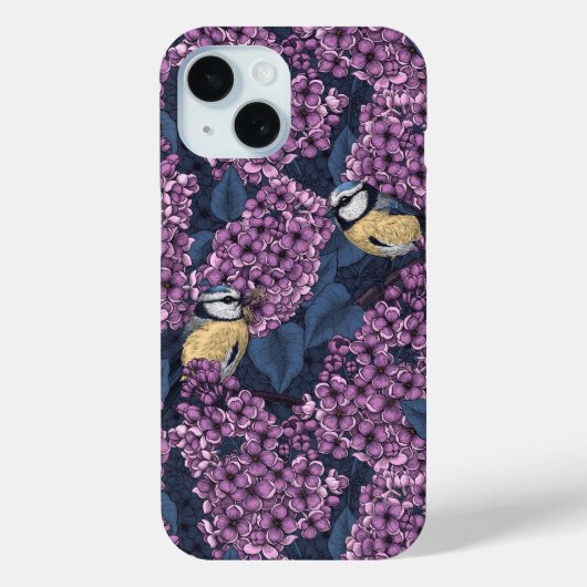 Vogels in violette lila tuin Case-Mate iPhone case (Achterkant)