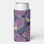 Vogels in violette lila tuin seltzer blikjeskoeler (Seltzer Voorkant)