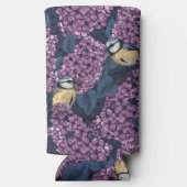 Vogels in violette lila tuin seltzer blikjeskoeler (Achterkant)