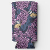 Vogels in violette lila tuin seltzer blikjeskoeler (Voorkant)