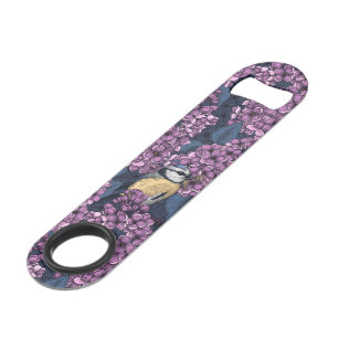 Vogels in violette lila tuin speed flessenopener