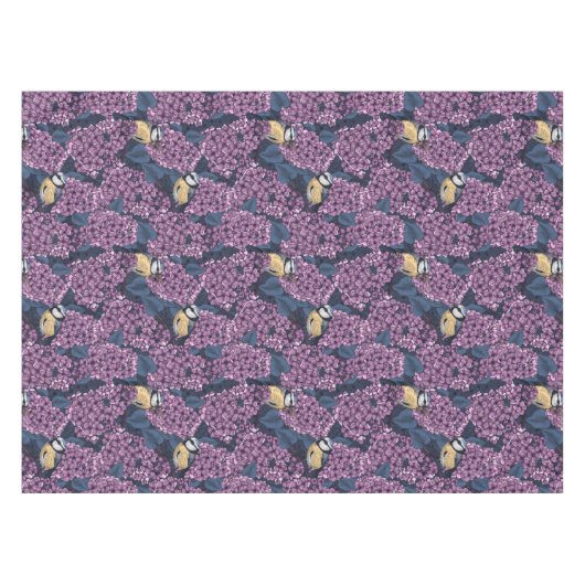Vogels in violette lila tuin tafelkleed (Voorkant (Horizontaal))