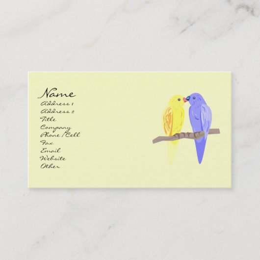 Vogels in Visitekaartjes van liefde (Voorkant)