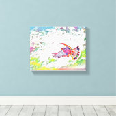 Vogels in vlucht: een symfonie van vrijheid canvas afdruk (Insitu (Houten vloer))