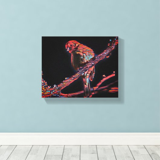 Vogels in vlucht: een symfonie van vrijheid canvas afdruk (Insitu (Houten vloer))