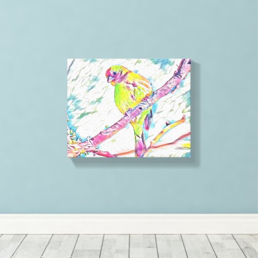 Vogels in vlucht: een symfonie van vrijheid canvas afdruk (Insitu (Houten vloer))