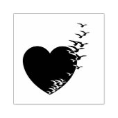 Vogels in vlucht Hart Rubberstempel (Afrduk)