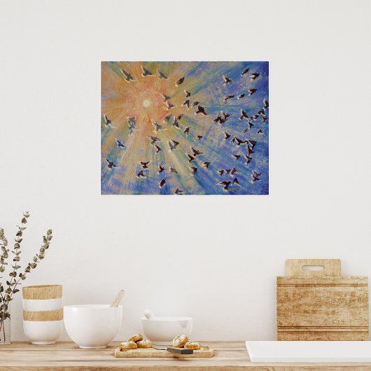 Vogels in vlucht poster (Keuken)