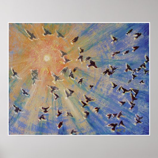 Vogels in vlucht poster (Voorkant)