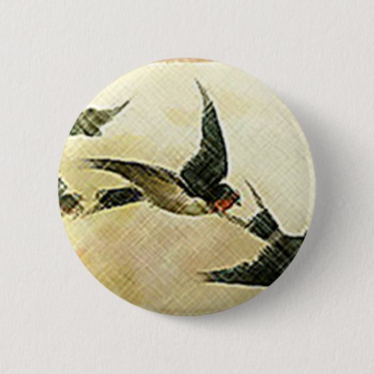 Vogels in vlucht ronde button 5,7 cm (Voorkant)