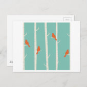 Vogels in vogelbomen (Aqua/Groen) Briefkaart (Voorkant / Achterkant)