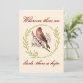 Vogels Inspirerend Quote, Vogelbloemenkrans Bedankkaart (Staand voorkant)