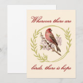 Vogels Inspirerend Quote, Vogelbloemenkrans Bedankkaart (Voorkant / Achterkant)