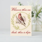 Vogels Inspirerend Quote, Vogelbloemenkrans Bedankkaart (Staand voorkant)