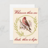 Vogels Inspirerend Quote, Vogelbloemenkrans Bedankkaart (Voorkant / Achterkant)