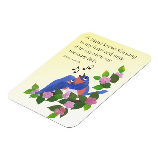 Vogels Inspirerend Vriendschap Quote Koelkastmagne Magneet (Linkerzijde)