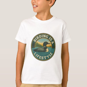 Vogels is een lifestyle -  Loon Badge Design T-shirt