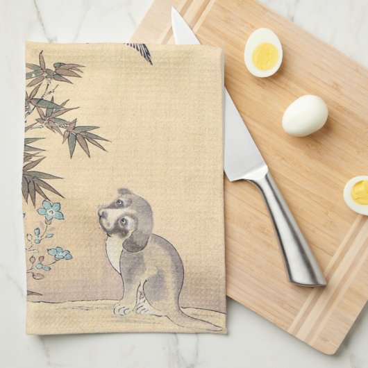 Vogels, kat en hond, Itō Jakuchüu Theedoek (Quarter Fold)