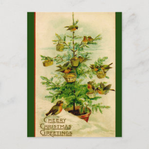 vogels kerst vrolijke groet briefkaart