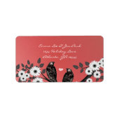 Vogels Kerstmis Adres RSVP Etiket (Voorkant)