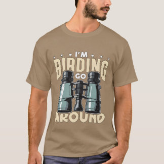 Vogels kijken in vogels Ga rond Vogelvoeder Retr T-shirt