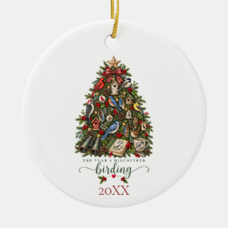 Vogels kijken keramisch ornament